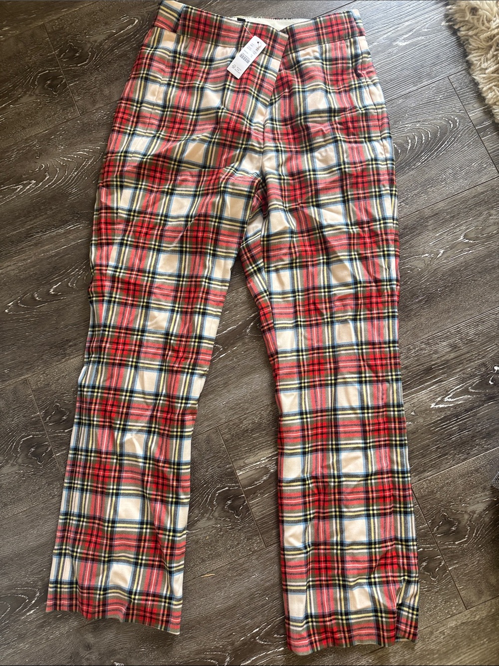Women’s Red & Cream Plaid Dress Pants